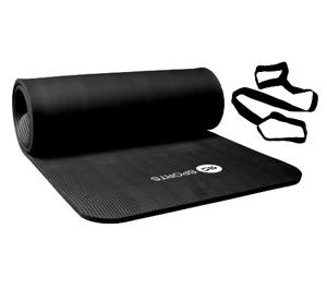 Fitnessmat / trainingsmat NBR RS Sports l zwart l 180 x 60 x 1,5 cm