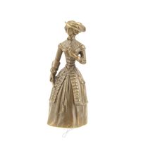 BRONZEN TAFELBEL LADY H X B: 13,8 X 5,5 CM.