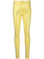 Philipp Plein legging à motif monogrammé - Jaune