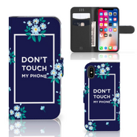 Apple iPhone X | Xs Portemonnee Hoesje Flowers Blue DTMP