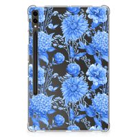 Siliconen Hoesje voor Samsung Galaxy Tab S9 Plus Flowers Blue