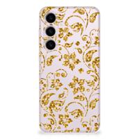 Samsung Galaxy S24 Plus TPU Case Gouden Bloemen - thumbnail