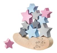 Selecta Spielzeug decoratie Sterrenhemel hout 17,5 cm naturel/roze/grijs