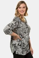 Ulla Popken Tuniek, classic, verdekte knopenlijst, 3/4 mouwen - Grote Maten