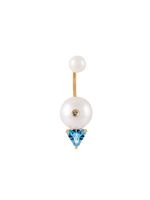 Delfina Delettrez boucle d'oreille "Trillion" en or 18ct, perle, diamant et topazes - Blanc