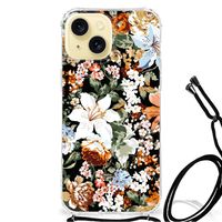 Case voor Apple iPhone 15 Dark Flowers