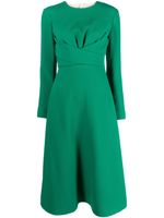 Emilia Wickstead robe mi-longue évasée Elta en crêpe - Vert