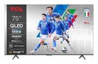 TCL 75P8K 75 inch QLED 4K HDR UHD TV, Smart Google TV (Dolby Vision & Atmos, 144 Hz Motion Clarity Pro, FreeSync, Onkyo 2.1-geluid, spraakbediening, compatibel met Google Assistant, Google Cast)