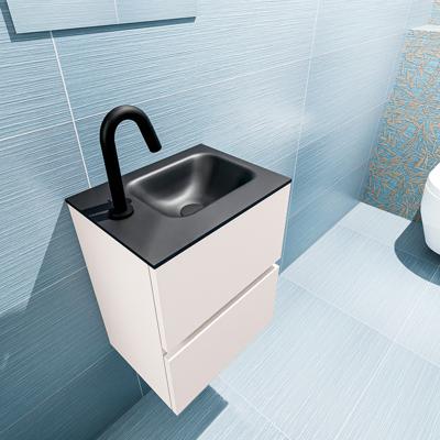 Mondiaz Ada 40cm toiletmeubel linen met wastafel urban rechts 1 kraangat Mondiaz Ada 40cm toiletmeubel linen met wastafel urban rechts 1 kraangat