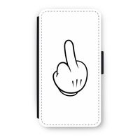 Middle finger white: iPhone X Flip Hoesje