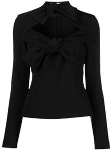 MSGM bow-detail long-sleeve top - Noir