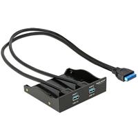 Delock USB 3.0 frontpaneel 2 poorten met interne 19-pins USB 3.0 paalaansluiting