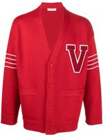 Valentino Garavani cardigan à patch logo - Rouge