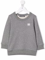 Acne Studios Kids sweat en coton biologique à patch logo - Gris