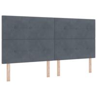 vidaXL Moderne Verstelbare Gestoffeerde Hoofdbord Donkergrijze Fluweel Wand Bevestigd 200 cm Breed Voor Hedendaagse Slaapkamer Meubels Bed Houten Hoog Stijlvolle Accessoire Ontwerp