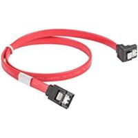 Lanberg CA-SASA-13CU-0050-R Sata Data III stekker (7pol) naar Sata III met schuine bus (7-pin) kabel met metalen klemmen, 50 cm rood