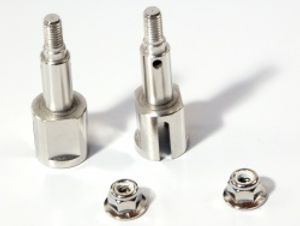 Axle 8 x 9 x 44mm (counterclockwise threaded/silver/2pcs)