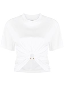 Rabanne t-shirt froncé à manches courtes - Blanc