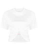 Rabanne t-shirt froncé à manches courtes - Blanc - thumbnail