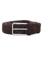 Canali ceinture en daim à design tressé - Marron