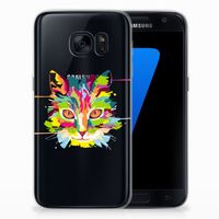 Samsung Galaxy S7 Telefoonhoesje met Naam Cat Color - thumbnail