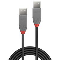 LINDY USB-kabel USB 2.0 USB-A stekker, USB-A stekker 2.00 m Zwart, Grijs 36693 - thumbnail