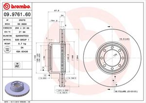 Remschijf BREMBO, Remschijftype: Binnen geventileerd, u.a. für Iveco