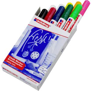 Edding 4095 Krijtmarker Wit, Wit, Zwart, Rood, Blauw, Groen, Lichtgroen, Neon-geel, Neon-oranje, Neon-roze 4 mm, 15 mm