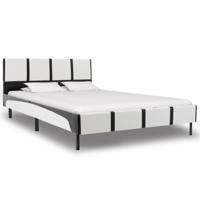 vidaXL Bedframe kunstleer wit en zwart 140x200 cm