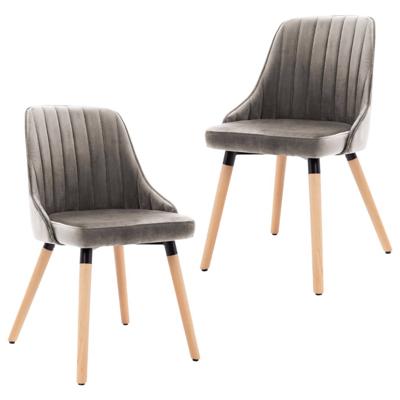 vidaXL Eetkamerstoelen 2 st fluweel lichtgrijs vidaXL Eetkamerstoelen 2 st fluweel lichtgrijs