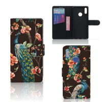 Huawei Y7 Pro | Y7 Prime (2019) Telefoonhoesje met Pasjes Pauw met Bloemen