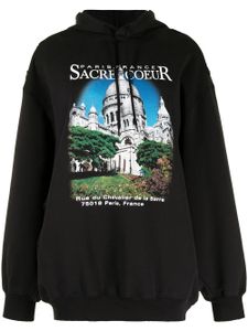 Balenciaga hoodie oversize à imprimé Sacré Coeur - Noir