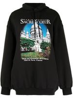 Balenciaga hoodie oversize à imprimé Sacré Coeur - Noir - thumbnail