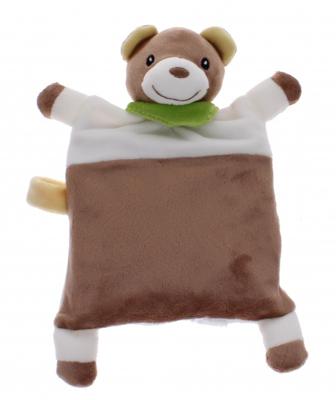 Welliebellies opwarmknuffeldoekje beer 24 cm bruin/wit