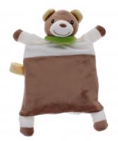Welliebellies opwarmknuffeldoekje beer 24 cm bruin/wit