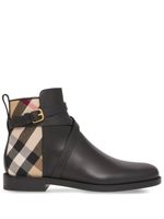 Burberry bottines en cuir à motif House Check - Noir - thumbnail