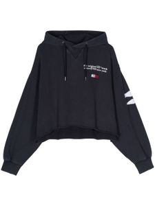 Tommy Jeans hoodie effet-usé à logo brodé - Bleu