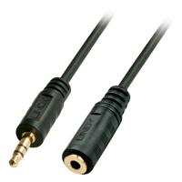 LINDY 35656 Jackplug Audio Verlengkabel [1x Jackplug male 3,5 mm - 1x Jackplug female 3,5 mm] 10.00 m Zwart