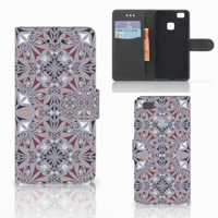 Huawei P9 Lite Bookcase Flower Tiles