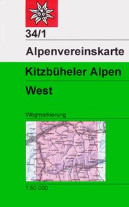 Wandelkaart 34/1 Alpenvereinskarte Kitzbüheler Alpen - West | Alpenver