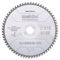 Metabo Accessoires Cirkelzaagblad | "Aluminium Cut Prof" | 216x30mm | Z58 FZ/TZ 5° neg - 628443000