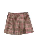 MC2 Saint Barth Kids dogtooth-pattern pleated miniskirt - Marron