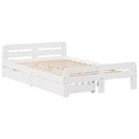 vidaXL Bedframe zonder matras massief grenenhout wit 120x190 cm, bed, bed ombouw, twijfelaar bed, bedbodem, slaapkamermeubel, 2 persoonsbed