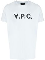 A.P.C. t-shirt en coton à logo imprimé - Bleu