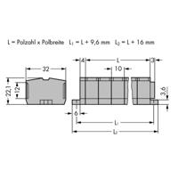 WAGO 264-206 Klemstrook 10 mm Spanveer Toewijzing: L Grijs 50 stuk(s)