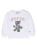 Philipp Plein Junior sweat en coton à logo imprimé - Blanc