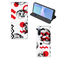 Mobiel BookCase Sony Xperia 10 III Skull Red - thumbnail