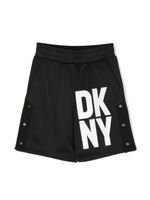 Dkny Kids short de sport à logo imprimé - Noir