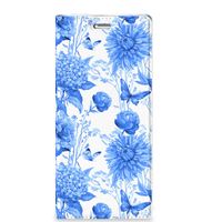 Smart Cover voor Sony Xperia XZ | XZs Flowers Blue