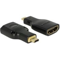 Delock 65664 Adapter High Speed HDMI met Ethernet - HDMI Micro-D male > HDMI-A female 4K zwart - thumbnail